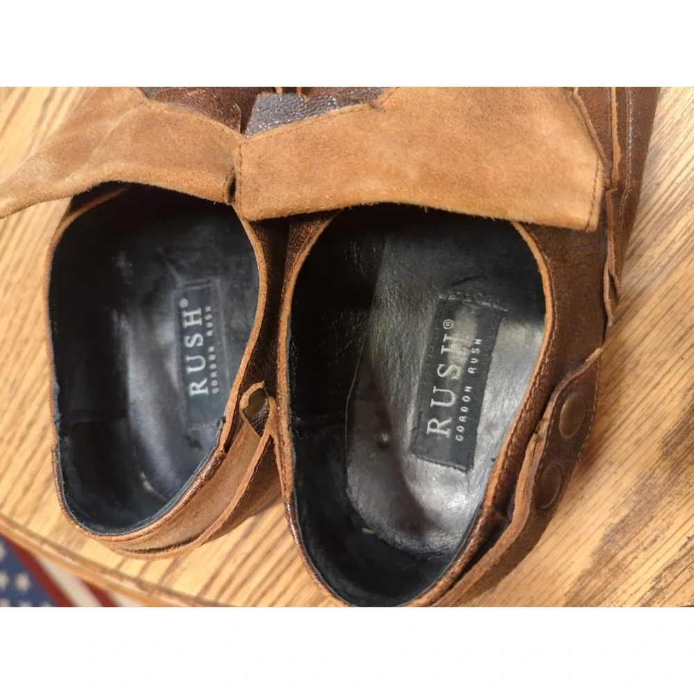 Gordon Rush Collection Men's Size 10 Brown Distressed Unique Leather Dress Shoes - Picture 6 of 8